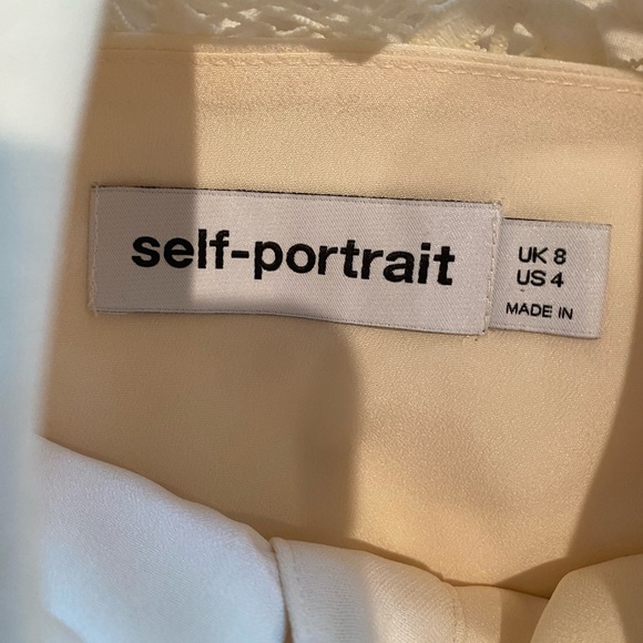 Self-Portrait Lace Belted Mini Dress in Cream (S/US 4) - Picture 9 of 16